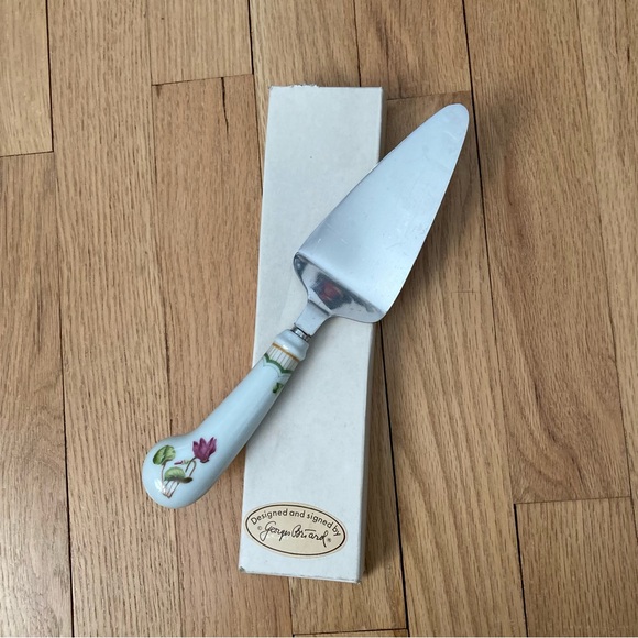 Vintage Georges Briard Pastry Pie Cake Server Victorian Garden - Picture 4 of 8